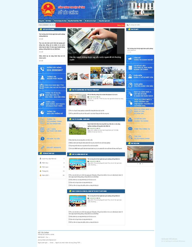 Thiết kế website nhà nước 39 (Sở tài chính)
