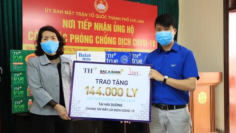 Tập đoàn TH tặng 201.600 ly sữa tươi sạch và đồ uống góp sức chống dịch Covid-19