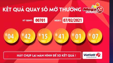 Kết quả xổ số Vietlott ngày 7/2: Jackpot 1 của Mega 6/45 trị giá hàng chục tỷ đồng