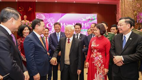 Tổng Bí thư, Chủ tịch nước Nguyễn Phú Trọng chúc Tết Đảng bộ, chính quyền và Nhân dân Thủ đô