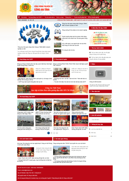 Thiết kế website công an tỉnh 21