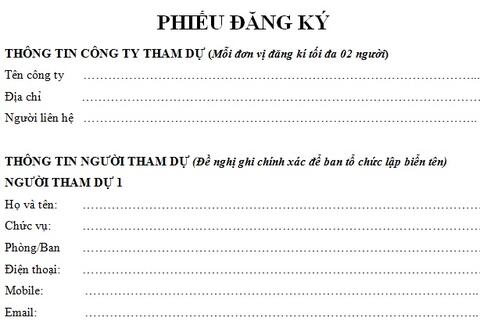 Phiếu Đăng Ký : Diễn Đàn Kinh Tế Việt Nam "Dự Báo Kinh Tế Việt Nam 2012 - 20120"