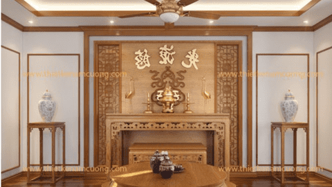 Mẫu thiết kế nội thất phòng thờ đẹp diện tích 30 m2 tại Hải Phòng