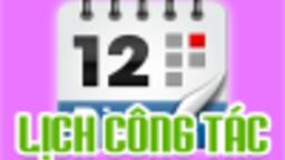 Lịch công tác tháng 01 năm 2017