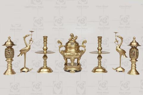 Bộ tam sự khảm tam khí 70cm cao cấp