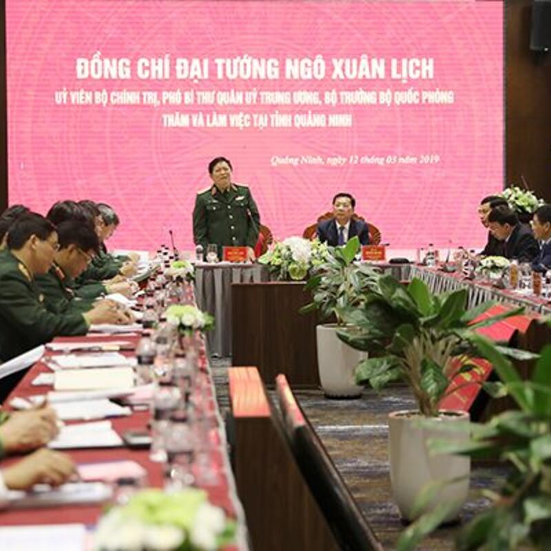 Bộ trưởng Bộ Quốc phòng Ngô Xuân Lịch thăm và làm việc tại Quảng Ninh, tháng 3-2019