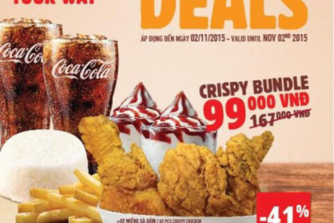 Khuyến mãi Burger King combo hấp dẫn chỉ với 99k