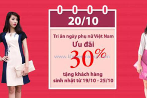 Nefertiti‬ khuyến mãi 20/10 – giảm giá 30% tất cả sản phẩm