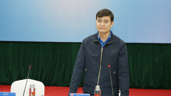 Anh Bùi Quang Huy, Ủy viên dự khuyết Trung ương Đảng, Bí thư Thường trực Trung ương Đoàn, Chủ tịch Trung ương Hội Sinh viên Việt Nam phát biểu khai mạc Hội nghị.