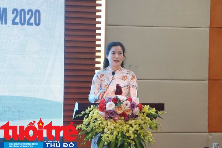 Đồng chí Vương Toàn Thu Thuỷ, Phó bí thư Thành đoàn Hải Phòng phát biểu tại Hội nghị Đồng chí Vương Toàn Thu Thuỷ, Phó bí thư Thành đoàn Hải Phòng phát biểu tại Hội nghị