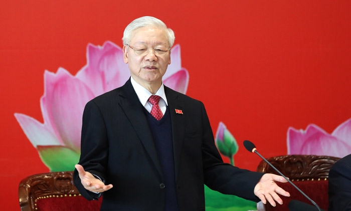 Tổng Bí thư, Chủ tịch nước Nguyễn Phú Trọng phát biểu tại buổi họp báo