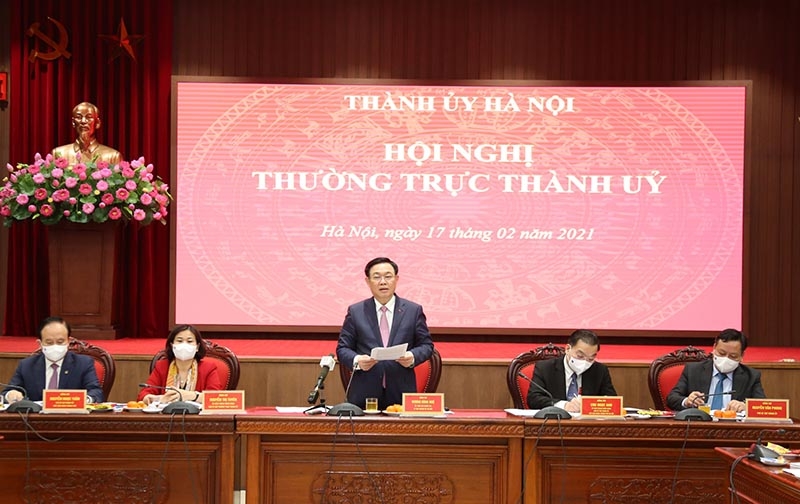Bí thư Thành ủy Vương Đình Huệ phát biểu chỉ đạo tại hội nghị